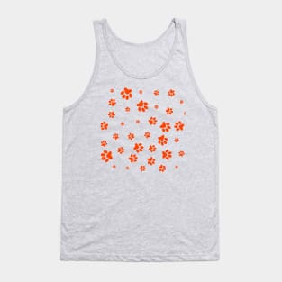 Orange Footprints of the dog Tank Top